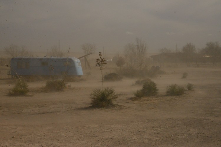 Dust Storm, El Cosmico, Marfa www.bluemesablog.com