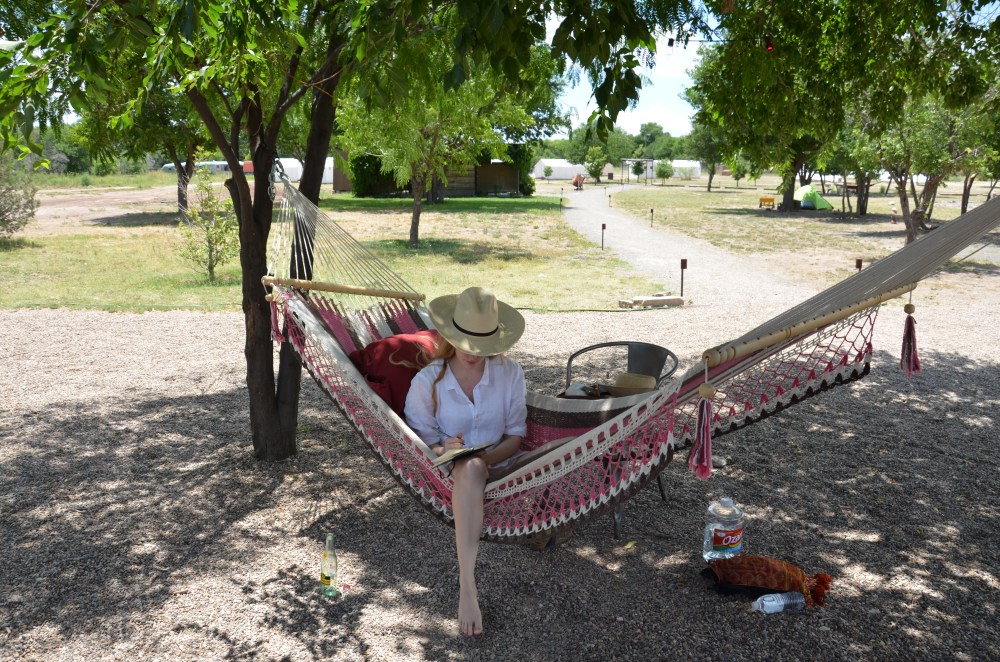 The Hammock, Summer at El Cosmico, Marfa, West Texas www.bluemesablog.com